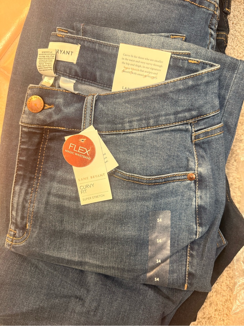 Lane Bryant Curvy Fit Jeans in Mid Blue Wash